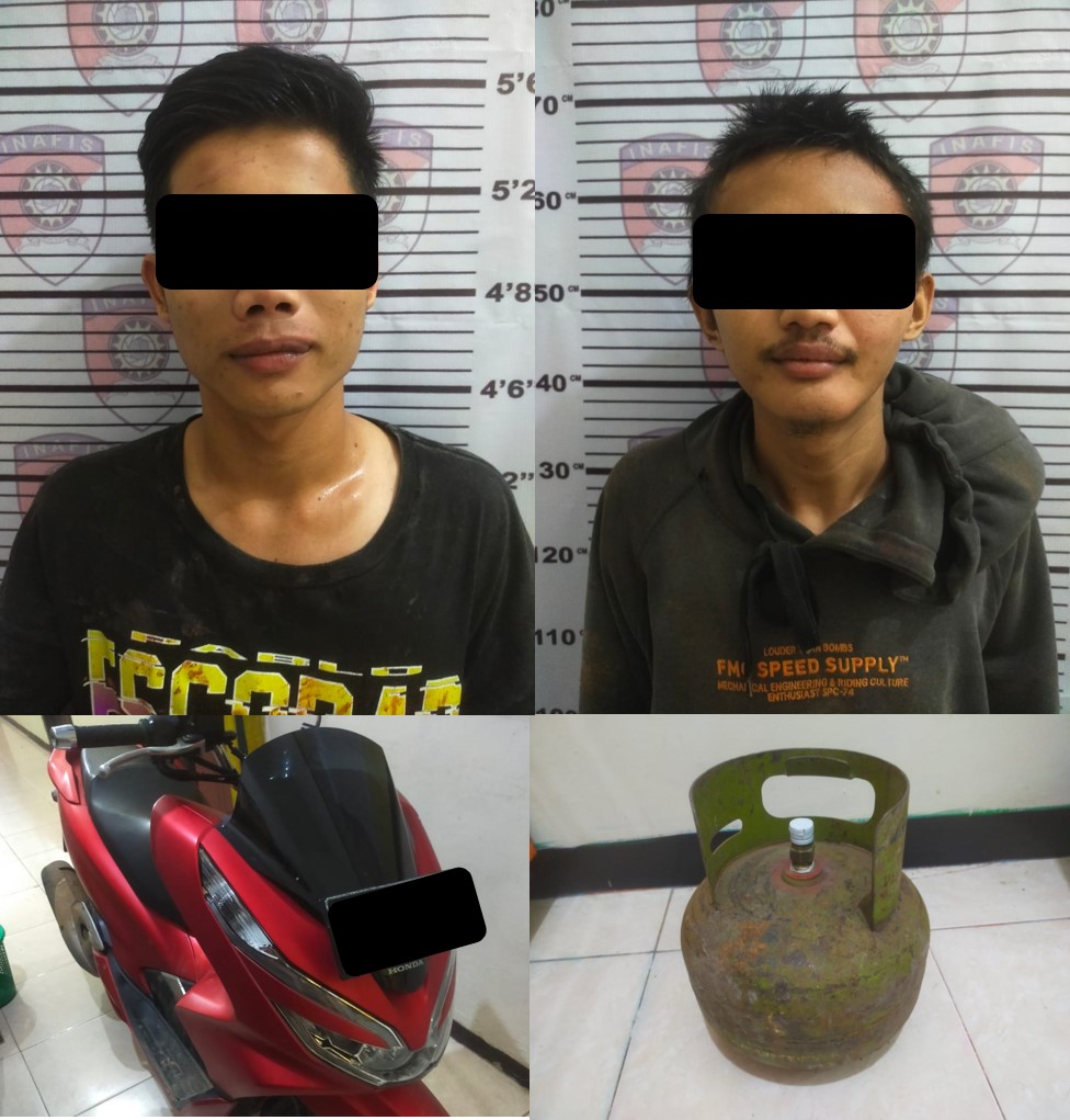 Maling Tabung Gas 3 Kg Di Warung, 2 Pemuda Di Tangkap Polisi